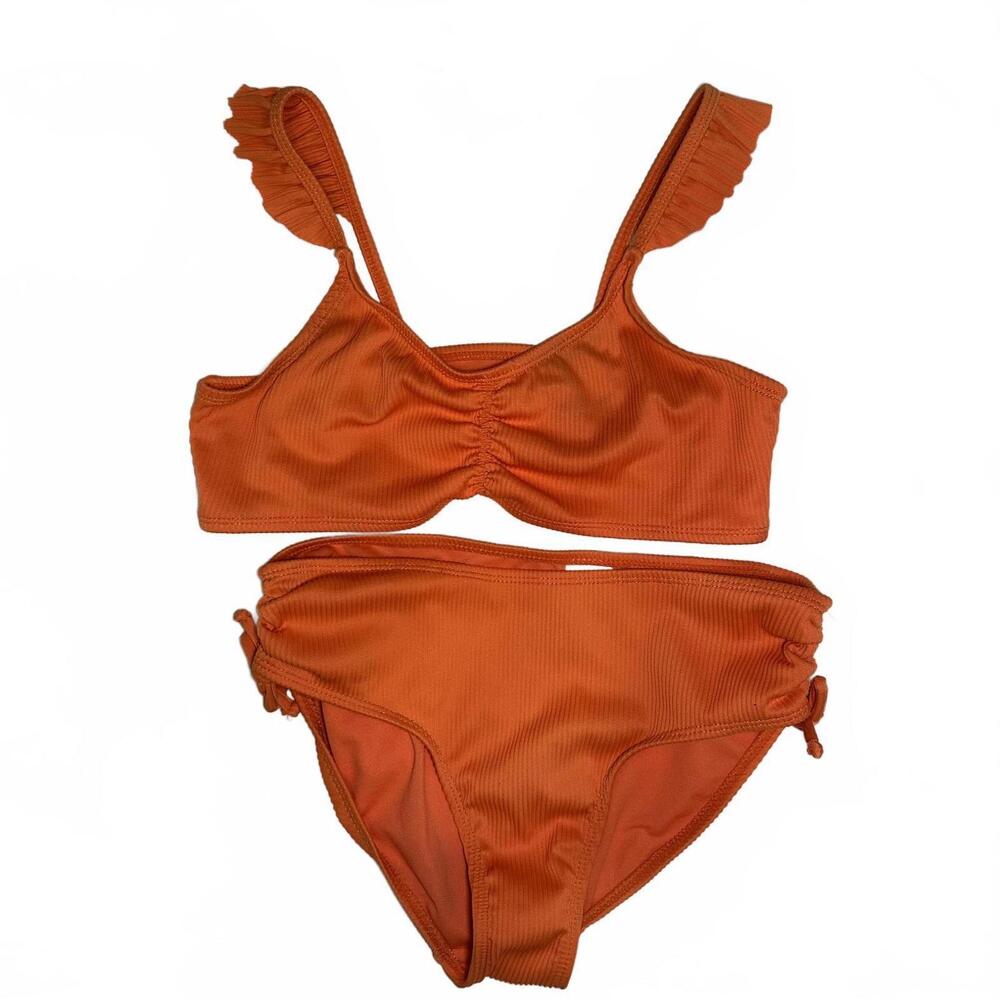 Wonder Nation Orange Ribbed Bikini Set KIDS 14–16